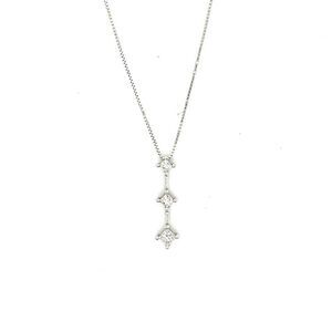 10K Gold 3-Princess Cut Diamond Necklace